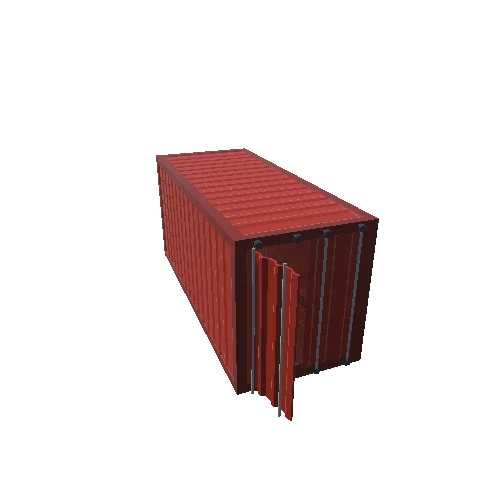 Small Red Shipping Container Open